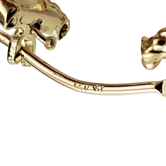 14 Karat Yellow Gold Pearl Hoop Earrings #20632 - Picture 5 of 7